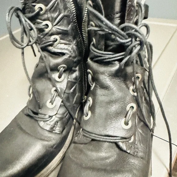 A.S.98 Black and Brown Combat Boots - Picture 5 of 7